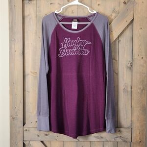 Harley  Davidson Women's Long Sleeve Waffle Thermal T-Shirt Size XXL